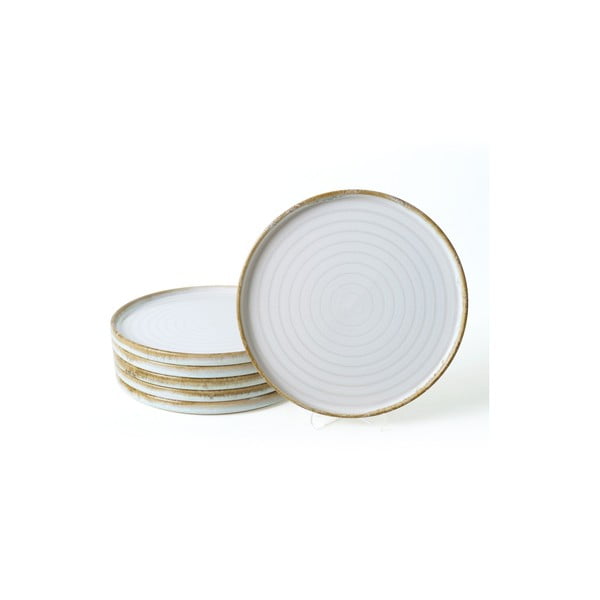 Set di piatti bianchi in gres 6 pz ø 27 cm – Hermia