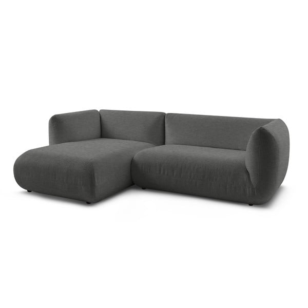 Divano angolare in velluto a coste grigio (angolo sinistro) Lecomte - Bobochic Paris-image-4