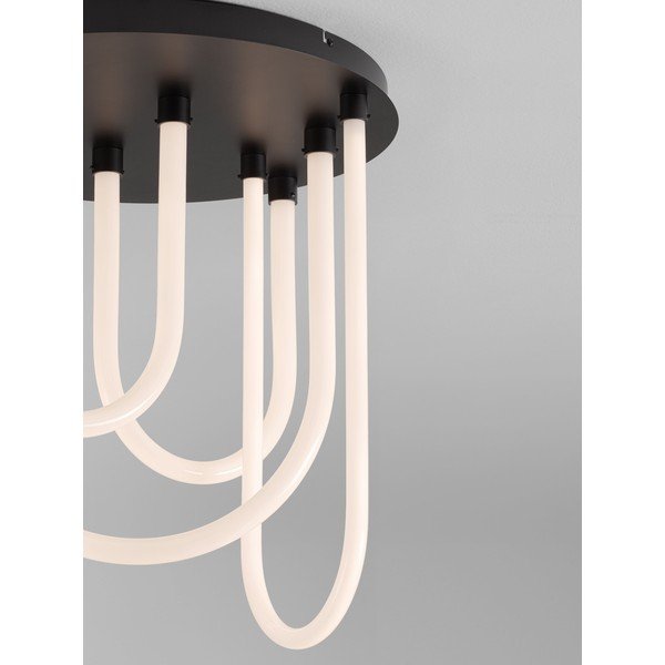 Plafoniera LED bianca/nera opaca in acciaio con paralume in vetro acrilico con intensità regolabile Topaz – Nova Luce-image-2