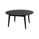 Tavolino da salotto rotondo nero con effetto rovere ø 80 cm Fabio – White Label