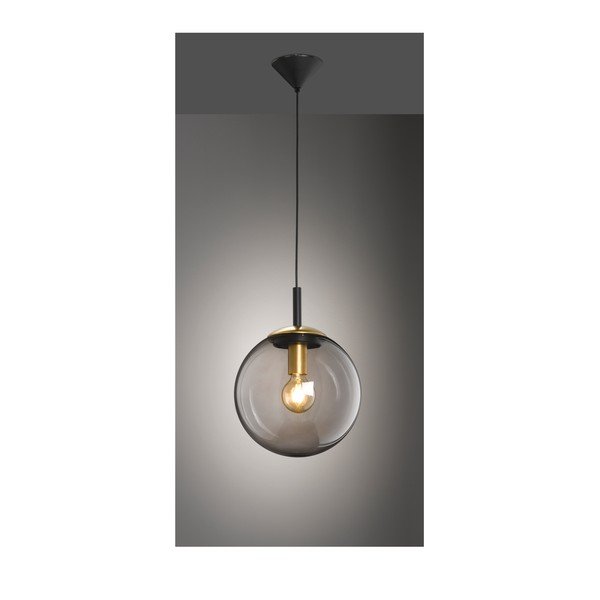 Lampada a sospensione in vetro nero, ø 30 cm Dini - Fischer & Honsel-image-1