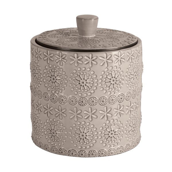 Organizer da bagno beige in porcellana per dischetti di cotone Relief – Spirella