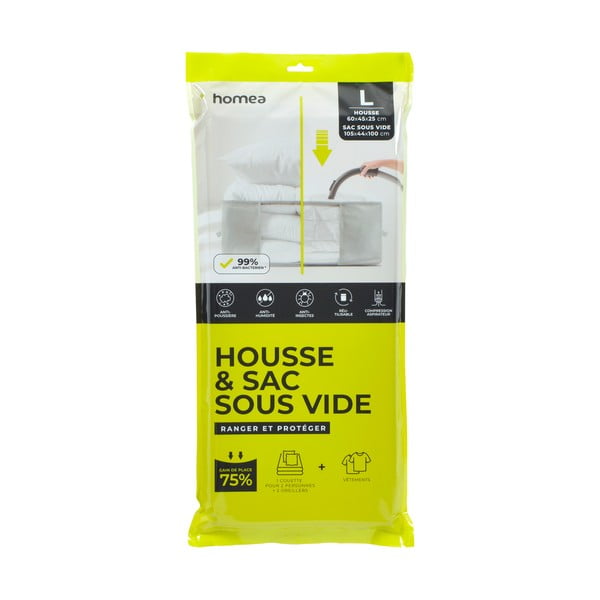 Organizer per vestiti sottovuoto in plastica 60x45x25 cm – Homéa-image-1