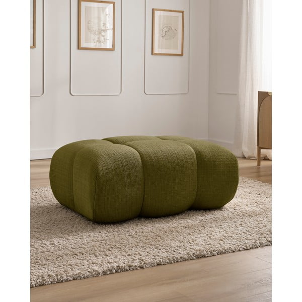 Poggiapiedi verde con rivestimento in ciniglia Ivane – Bobochic Paris-image-1