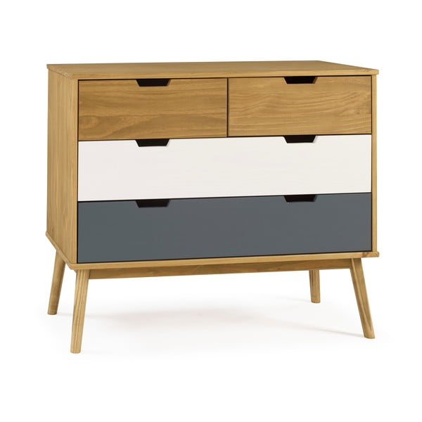 Cassettiera in legno di pino , 100 x 82 cm Cusco - Marckeric-image-2