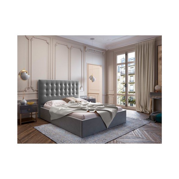 Testata grigia con rivestimento in velluto Windsor & Co Sofas , 140 x 120 cm Athena - Cosmopolitan Design-image-3