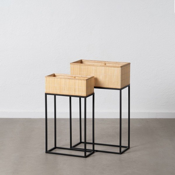 Portafiori in rattan in set da 2 (altezza 80 cm) - Ixia-image-2