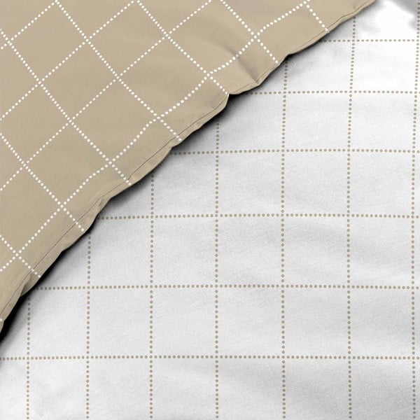 Set copripiumino e federa bianco/beige in cotone per letto singolo 140x200 cm Cadria – douceur d'intérieur-image-2