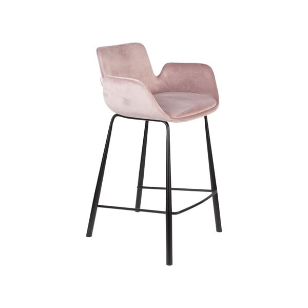 Set di 2 sgabelli da bar in velluto rosa chiaro 91,5 cm Brit - Zuiver