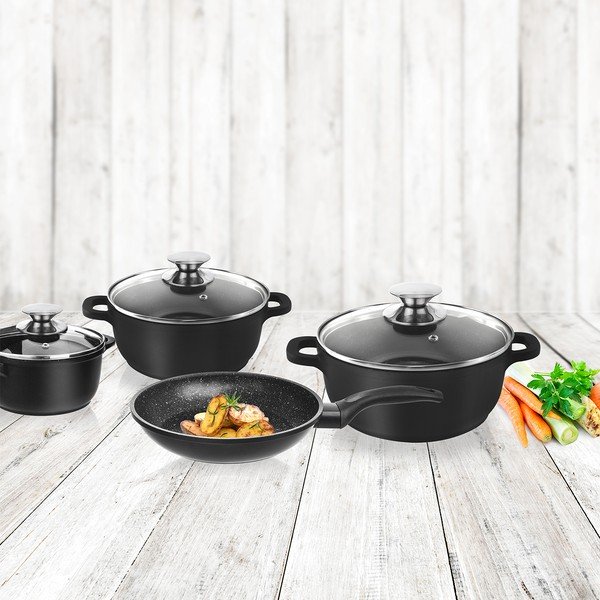 Set di pentole da 4 pezzi con 3 coperchi in vetro Grande - Orion-image-1