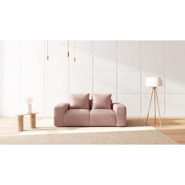 Divano bouclé rosa chiaro 212 cm Feiro - MESONICA-image-3