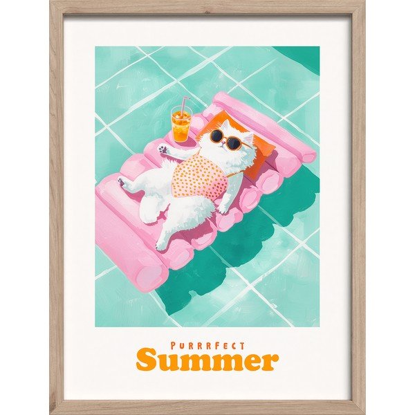 Dipinto stampato con cornice inclusa 30x40 cm Purrrfect – Styler