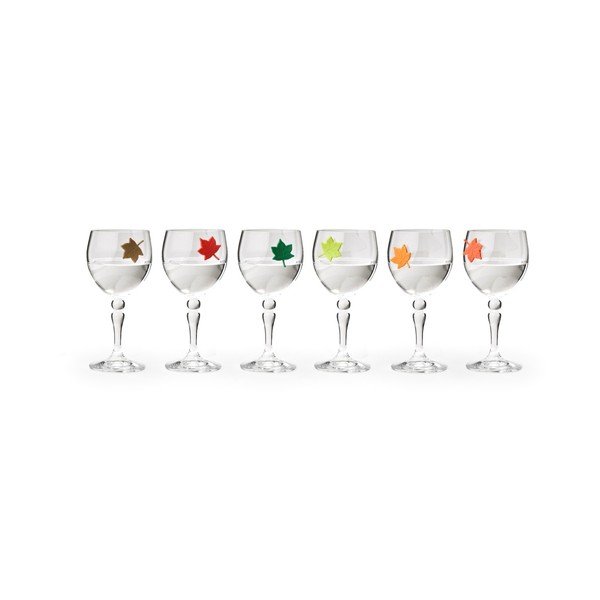 Sada 6 rozlišovačů skleniček Qualy&CO Leaf My Glass