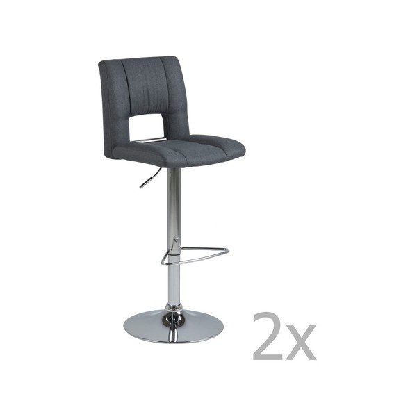 Sada 2 tmavě šedých barových židlí Actona Wilma Barstool