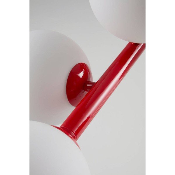 Plafoniera rossa/bianca in vetro opale 30x104 cm Ekman – Jotex-image-3