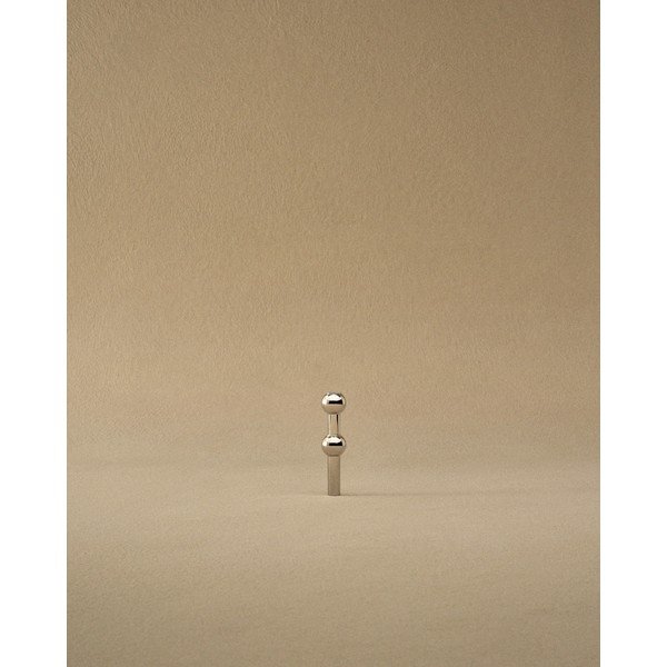 Vaso color argento lucido in metallo (altezza totale 10 cm) Nagel – STOFF Nagel-image-4