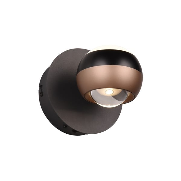 Lampada da parete a LED ø 10 cm in colore nero-rame Orbit - Trio Select