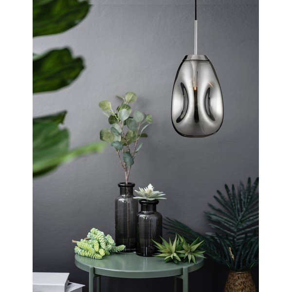 Lampadario color argento lucido in vetro ø 22 cm Lava – Nova Luce-image-1