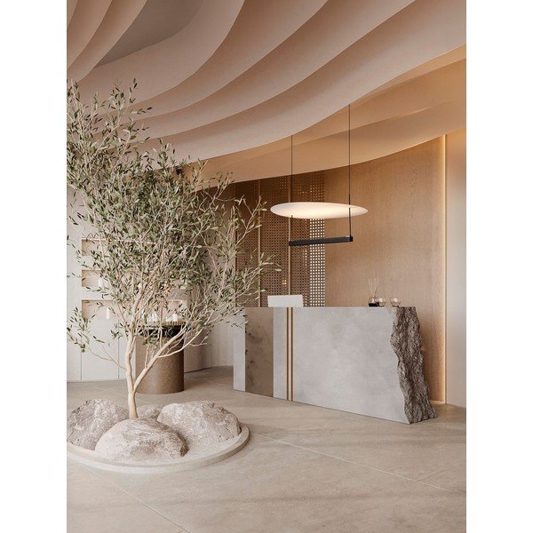 Lampadario LED bianco/nero opaco in alluminio con intensità regolabile ø 60 cm Diona – Nova Luce-image-1