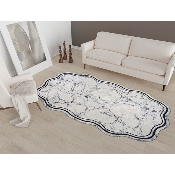 Tappeto bianco/grigio 200x80 cm - Vitaus-image-1