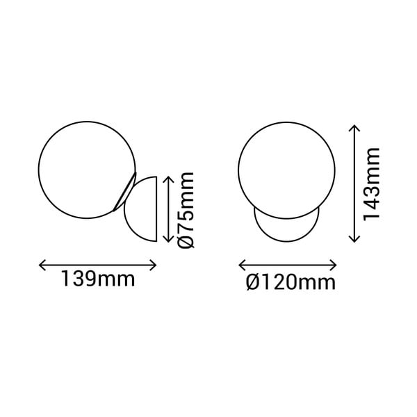 Lampada da parete Bola, ø 12 cm Volga - SULION-image-4