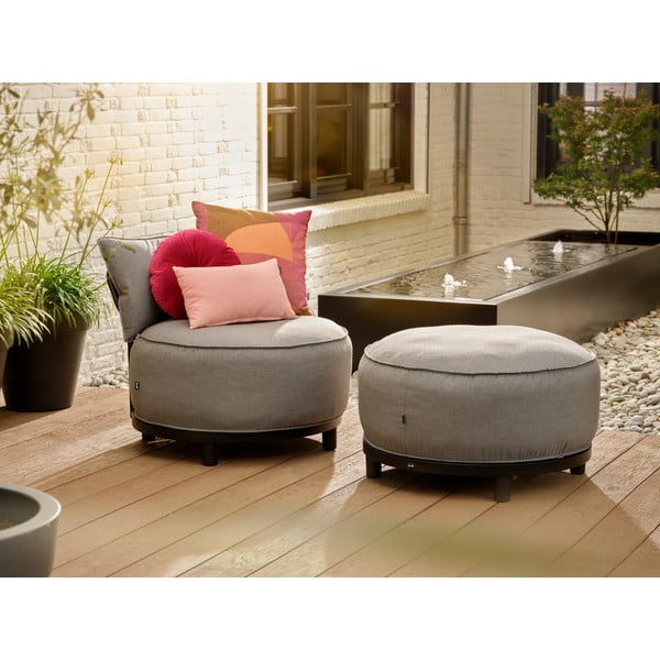 Poltrona da giardino imbottita grigio chiaro Emma - Hartman-image-4