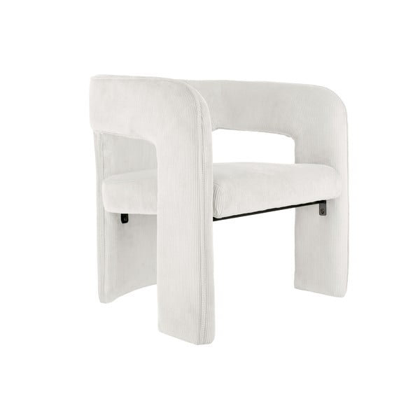 Poltrona in velluto a coste bianco Vigor - Leitmotiv