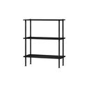 Scaffale nero con effetto rovere 80x90,5x35 cm Teidi – noo.ma