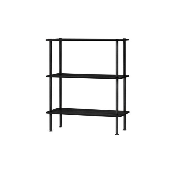 Scaffale nero con effetto rovere 80x90,5x35 cm Teidi – noo.ma