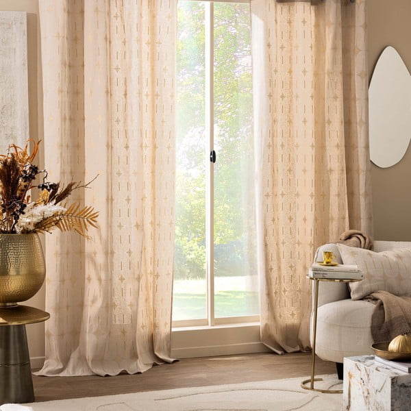 Tenda beige 140x240 cm Ondine – douceur d'intérieur-image-3