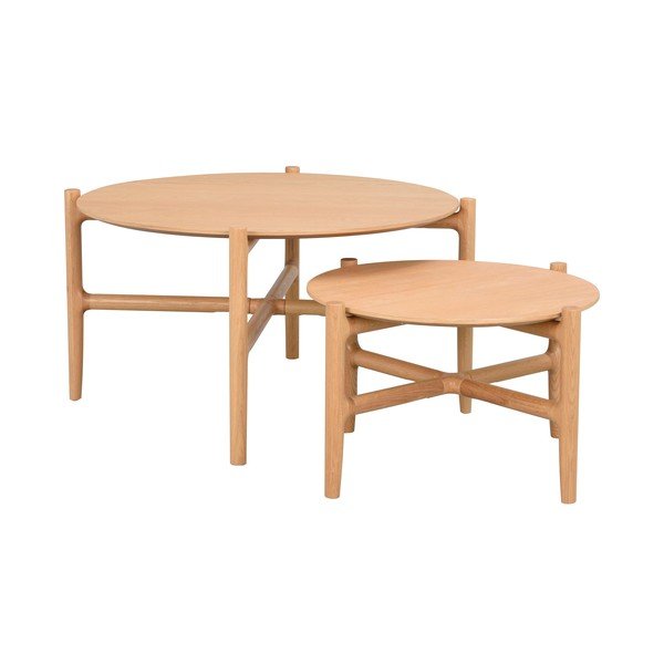 Tavolino in rovere naturale ø 80 cm Holton - Rowico-image-3