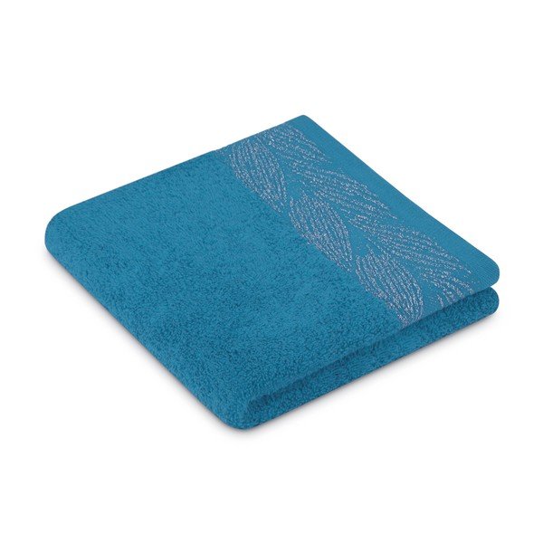 Set di asciugamani per viso e corpo tipo terry blu in cotone 2 pz Allium – Restilo-image-1