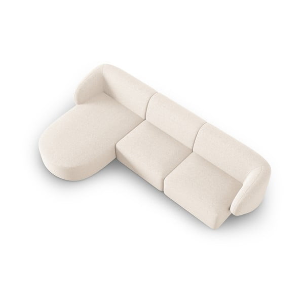 Divano angolare beige (con penisola a sinistra/con chaise lounge) con rivestimento in ciniglia Paolo – Milo Casa-image-2