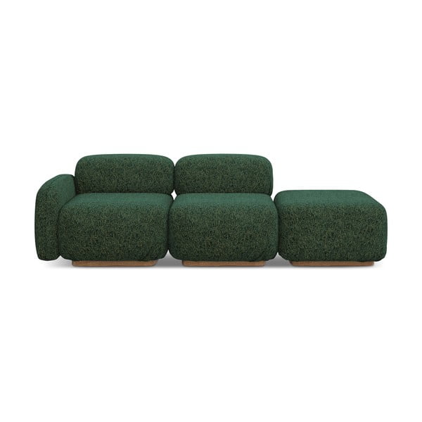 Chaise lounge componibile verde scuro (con penisola a sinistra) Ailani – Makamii