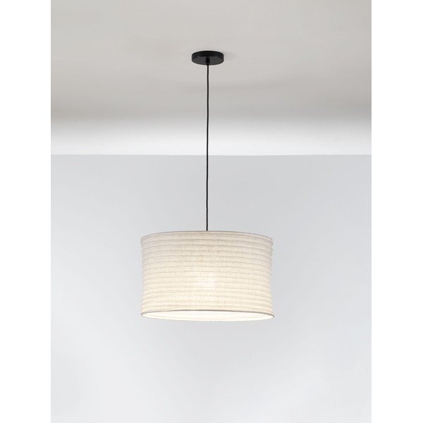 Lampadario bianco in lino ø 50 cm Linnet – Nova Luce-image-2