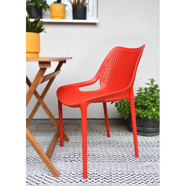 Sedia da giardino in plastica rossa Bilros - Rojaplast-image-1