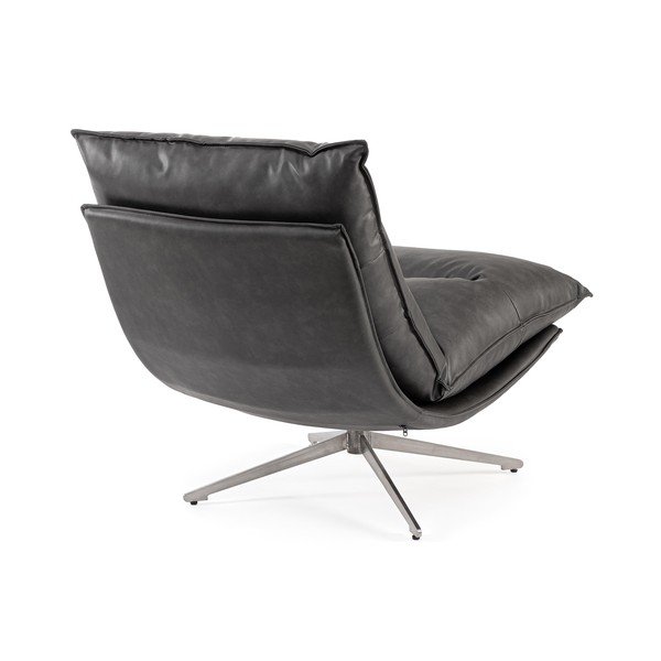 Poltrona grigio scuro con spazio contenitivo con rivestimento in finta pelle Alanez – Bizzotto-image-4