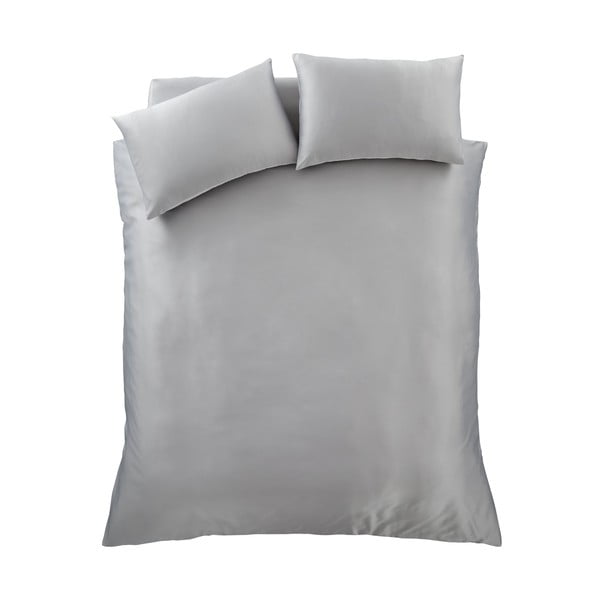 Set copripiumino e federa grigio in raso di seta per letto matrimoniale e per letto esteso 230x220 cm Silky Soft – Catherine Lansfield