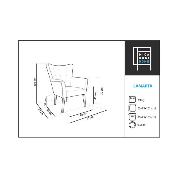 Žluté křeslo s područkami Micadoni Home Lamarta-image-1