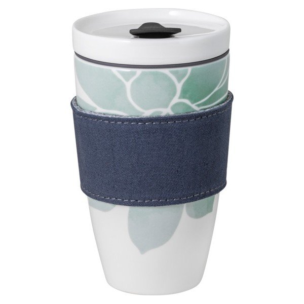 Tazza da viaggio in porcellana verde e bianca Villeroy & Boch , 350 ml Like To Go - like | Villeroy & Boch-image-2