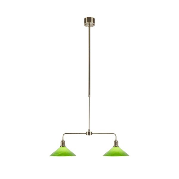 Lampadario verde/color ottone in metallo con paralume in vetro Vela – Markslöjd