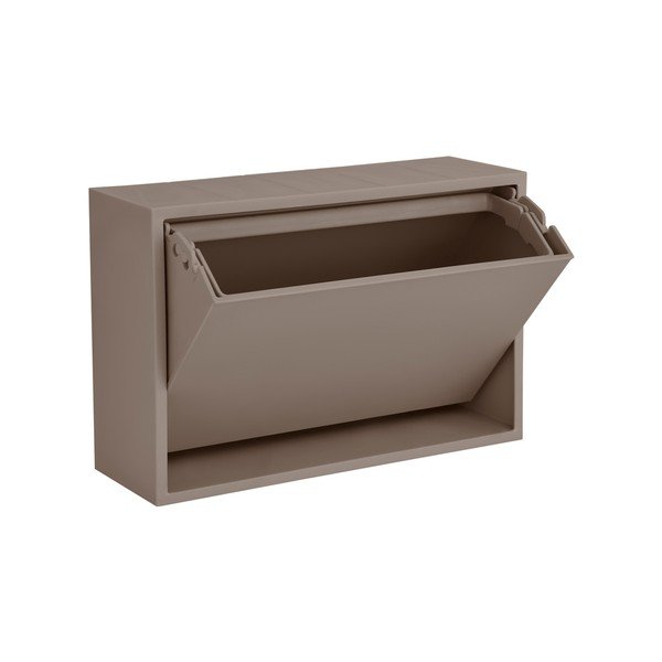 Cestino per la spazzatura marrone chiaro in plastica riciclata da parete Mini Box – ReCollector