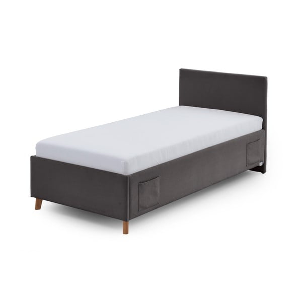 Letto da bambini color antracite imbottito con contenitore con rete inclusa 90x200 cm Cool – Meise Möbel