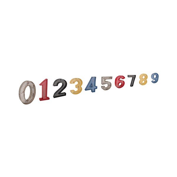 Set di 10 numeri decorativi in metallo Serie De Numeros - Antic Line