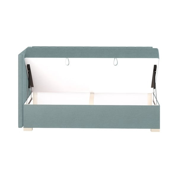 Letto da bambini con sponde blu con contenitore con materasso incluso 90x200 cm Snugi – Ghado-image-4