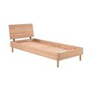 Letto singolo di colore naturale in rovere massiccio con rete inclusa 90x200 cm Forrest – Vipack