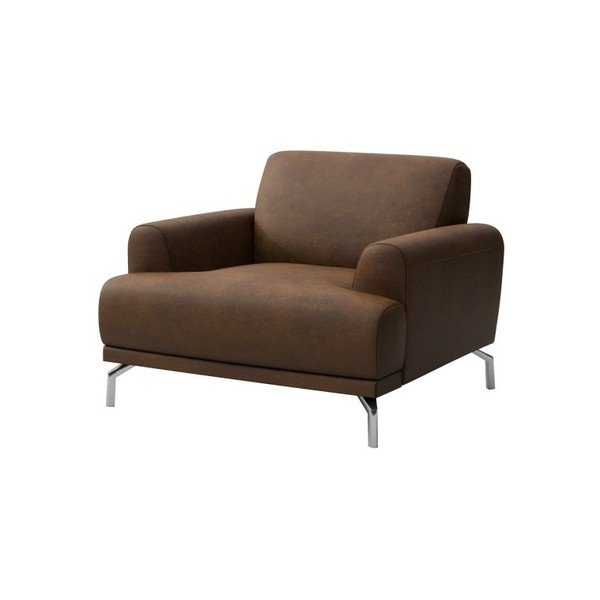 Poltrona in similpelle marrone Puzo - MESONICA-image-2