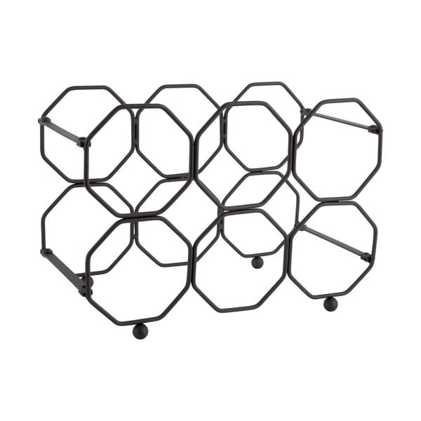 Portabottiglie pieghevole in metallo nero Honeycomb - PT LIVING