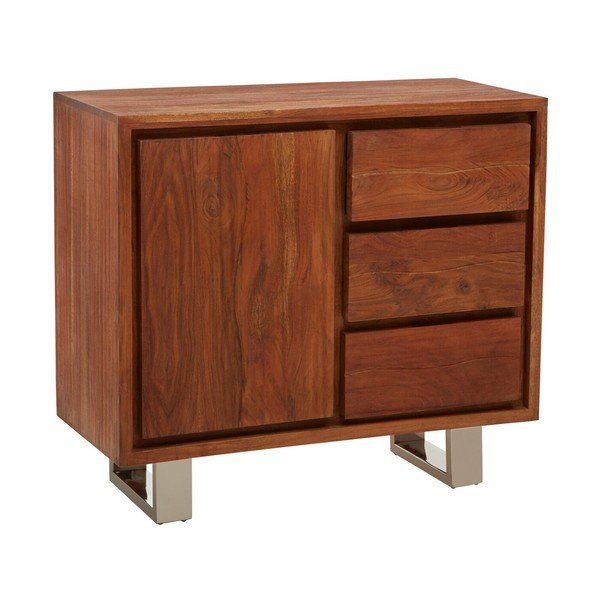 Credenza colore naturale scuro in acacia massiccia 92x82x40 cm Simla – Premier Housewares
