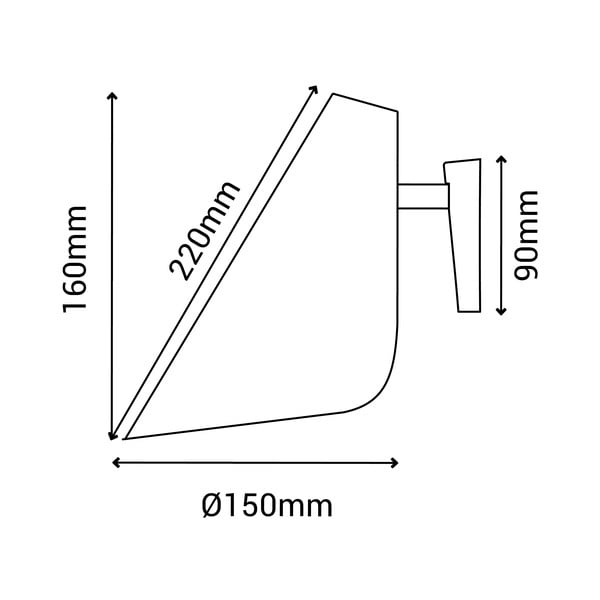 Lampada da parete nera, altezza 16 cm Lisboa - SULION-image-3
